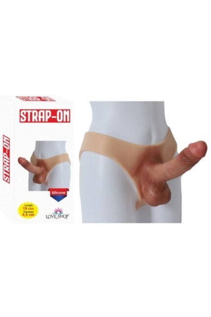 STRAP-ON GİYİLEBİLİR İÇİ DOLU- GİYİLEBİLİR SİLİKON PENİS UZUNLUĞU 24 CM, 4,5 CM GENİŞLİKTE KULLANILABİLİR BOYU 19 CM