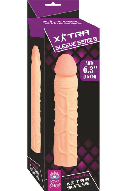EXTRA SLEEVE SİLİKON PENİS KILIFI 16 CM 5 CM DOLGU TEN RENGİ