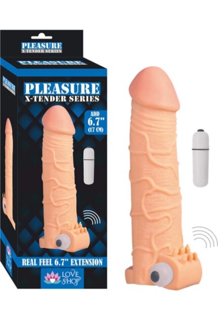 X-tender Series/Titreşimli Penis Kılıfı/20cm/6,6 cm Uzatma Dolgulu