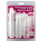 Slim Vibe Penis Kılıfı SetiTitreşimli 2 farklı yapıda penis kılıfı ve krom yapılı vibratör