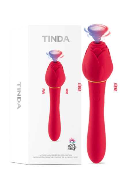 TINDA – 20 MOD GÜÇLÜ TİTREŞİM, 12 MOD EMME, ANAL-VAJİNAL-KLİTORİS UYARICI, ÇİFT MOTORLU