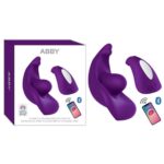 Abby App- Mor Renkli vibratör Teleofon Uygulamalı 12 Titreşim Modu Müzik , Ses ve Sallamaya Duyarlı Titreşim Özelliği Çift Motorlu Titreşim ÖzelliğiIç Çamaşırında Kullanım Vibratör