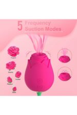 Rose Vibratör 5 Fonksiyonlu Emme Özelliği Vajinal-Klitoris ve G Uyarıcı Olarak Kullanıma Uygun Çift Motorlu 10 Mod Güçlü Titreşim Klitoris – G Nokta Uyaran Usb Şarj 7.6 Cm Gül Vibratör