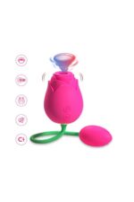 Rose Vibratör 5 Fonksiyonlu Emme Özelliği Vajinal-Klitoris ve G Uyarıcı Olarak Kullanıma Uygun Çift Motorlu 10 Mod Güçlü Titreşim Klitoris – G Nokta Uyaran Usb Şarj 7.6 Cm Gül Vibratör