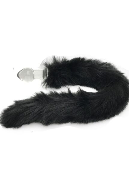 9 Cm Boy / 3,8 cm En /Anal Plug Zevk Veren Tıkaç 37 cm Siyah Peluş Tilki Kuyruk Anal Plug