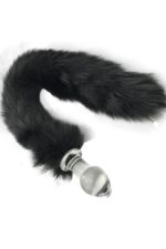 9 Cm Boy / 3,8 cm En /Anal Plug Zevk Veren Tıkaç 37 cm Siyah Peluş Tilki Kuyruk Anal Plug