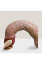 Ultra Gerçekçi Çift Katmanlı Dildo – Esnek Eğilip Bükülen Kıkırdaklı Silikon Vantuzlu 21.5 cm