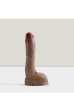 Ultra Gerçekçi Çift Katmanlı Dildo – Esnek Eğilip Bükülen Kıkırdaklı Silikon Vantuzlu 21.5 cm