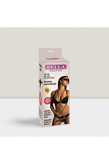 Bella Strapon 19 cm Orjinal Ayarlanır Kemerli Belden Bağlama-Realistik&Saf Silikon-İçi Dolu-Açık Ten Rengi