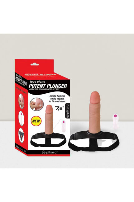 Potent Belden Bağlama Orjinal Kemerl İçi Boş Vibratör Dildo 10 Farklı Titreşim Moduu 18 cm Uzunluğu