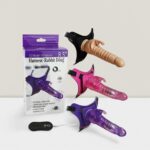 Harness-Rabbit Dong Tavşan Şeklinde Uyarıcılı Belden Bağlama Kemerli Titreşimli Mavi Renkte 10 Farklı Modu ve 21 cm Uzunluğunda Vibratör Dildo