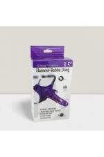 Harness-Rabbit Dong Tavşan Şeklinde Uyarıcılı Belden Bağlama Kemerli Titreşimli Mavi Renkte 10 Farklı Modu ve 21 cm Uzunluğunda Vibratör Dildo