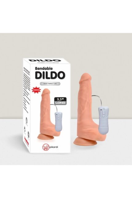 Solid Dildos 9,5”(24 cm ) Titreşimli Penis Vibratör-24.1 cm-Güçlü Vantuz-Kıkırdaklı Şekil Verilebilen 3 Kademe Kumandalı