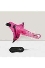 Harness-G Spot Dong Belden Bağlama Vibratör 10 Farklı Titreşim Modunda 20 cm Uzunluğunda Boğumlu Silikon Pembe Renkli