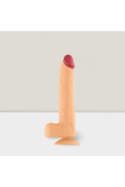 Realistik Penis Vibratör 19 cm Açık Ten Rengi 12 Titreşim Modu Yüksek Vantuzlu 360 Derece Rotasyon Isıtmalı