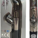 Gri Renkli Rotasyonlu Döner Başlı Klitoris Uyarıcılı Titreşimli Tavşan Vibratör -12 Fonksiyon 23 cm