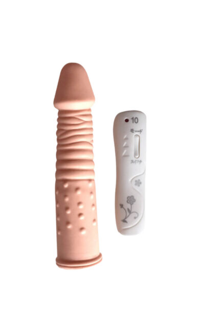 Özel Tırtıklı Titreşimli Kumandalı Dildo – Yukarı Aşağı Rotasyonlu ve Realistik Doku Vibratör Penis