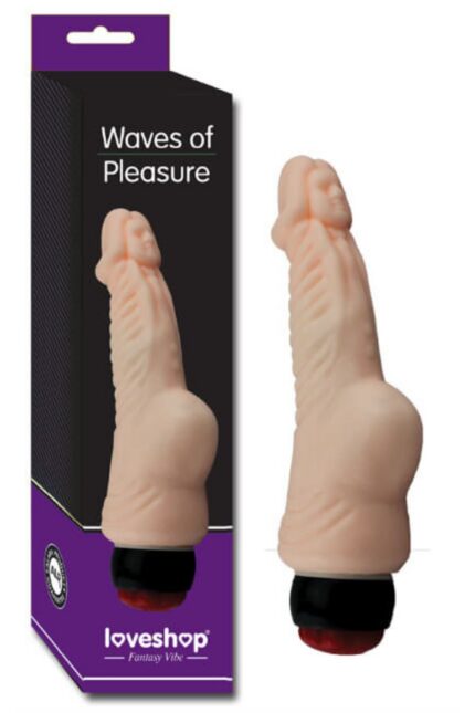 Waves Of Pleasure Titreşimli Vibratör / 16 cm Uzunluğunda 3 cm Kalınlıkta Damarlı Yeni Nesil Dildo – Esnek Tasarım, Realistik Doku Özel Tasarım Başlıklı