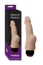 Waves Of Pleasure Titreşimli Vibratör / 16 cm Uzunluğunda 3 cm Kalınlıkta Damarlı Yeni Nesil Dildo – Esnek Tasarım, Realistik Doku Özel Tasarım Başlıklı