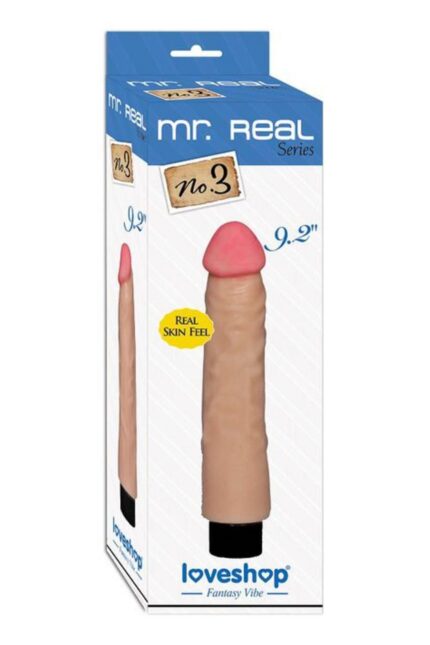 Mr. Real No: 3 / Vibratör Realistik Damarlı Dildo – 23.3 cm Uzunluk, Titreşimli, Güçlü