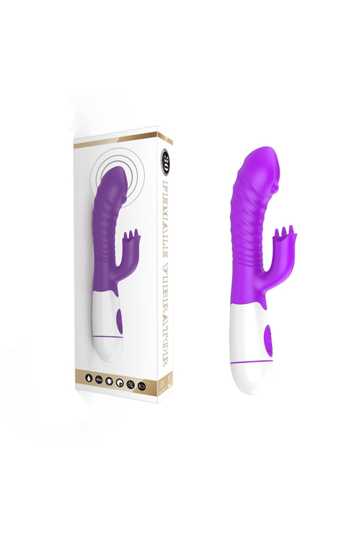 30 Modlu Özel Klitoris Uyarıcılı Tırtıklı Uç Penis Uçlu Tavşan Vibratör – Mor/Beyaz-Çift Motor 30 Modlu Özel Klitoris Uyarıcılı Tırtıklı Uç Penis Uçlu Tavşan Vibratör – Mor/Beyaz-Çift Motor