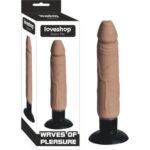 Buğday Ten Renkli Titreşimli Vantuzlu Vibratör Dildo – Damarlı Yapı,