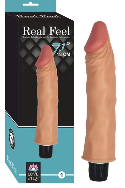 Realistik Damarlı Titreşimli Dildo -18 cm -Ten Hassasiyetinde
