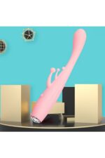 Klitoris Uyarıcılı Titreşimli Tavşan Vibratör – USB Şarjlı – Pembe-Vajinal ve Anal Kullanılabilir