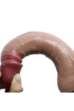 Ultra Gerçekçi Silikon Dildo – Çift Katmanlı, 21 cm, Esnek ve Vantuzlu