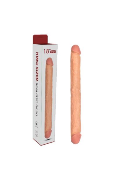 Esnek Özel Tasarım Çift Taraflı Realistik 46 cm Dildo – Damarlı Yapı Penis