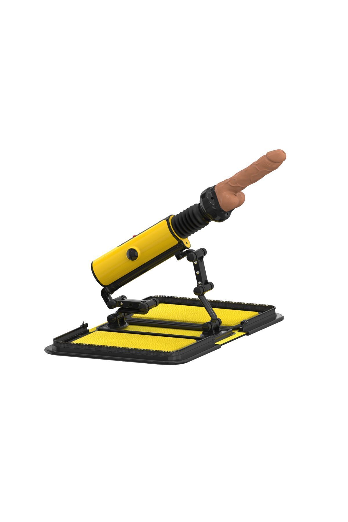 Özel Dekor Çantalı Makine – 14 cm Yapay Penis, 190 Sürtünme, Sarı Özel Dekor Çantalı Makine – 14 cm Yapay Penis, 190 Sürtünme, Sarı
