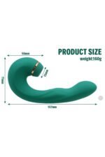 ELLA Yeşil Anal ve Vajinal Vibratör- 20 Mod – Emme Fonksiyonu – FDA Onaylı Silikon – Şarj Edilebilir