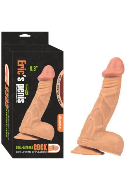 Eric’s 23,6 cm Realistik Damarlı Penis Vantuzlu, Ten Rengi, Lüks TPE, Kolay Temizlik, Gizli Gönderi