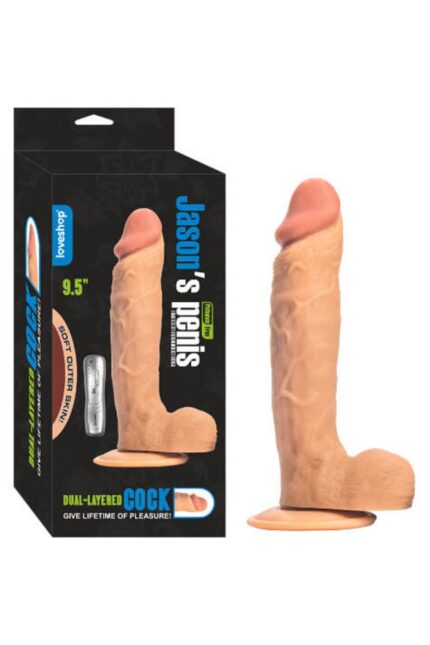 Jason’s Realistik Penis 24,1 cm Yüksek Vantuz, Ten Rengi, Lüks TPE, Esnek, PVC İçermez, Gizli Paket