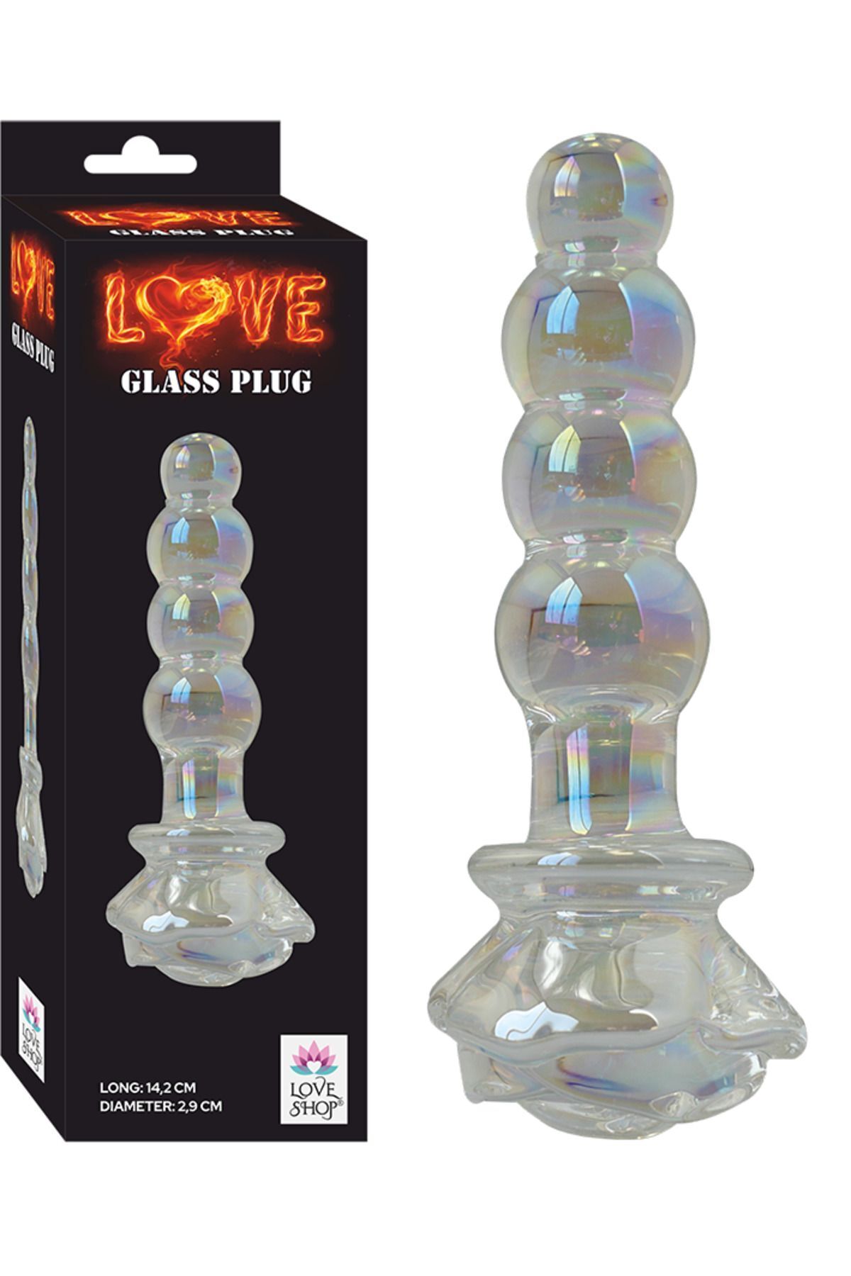 Cam Anal Plug – Özel Tasarım – Boğumlu-Cilt Dostu – Uzunluk 14,2 cm 2,9 cm En Cam Anal Plug – Özel Tasarım – Boğumlu-Cilt Dostu – Uzunluk 14,2 cm 2,9 cm En