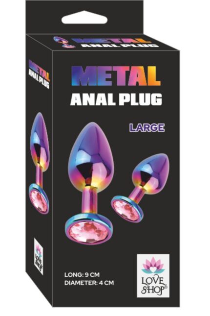 Metalik Neon Renkli Anal Plug – Metalik Renklerle Farklı Boyutlarda Anal Zevk