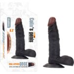 Colin’s Realistik Penis – 21 cm Uzunluk, Siyah Ten Rengi, Yüksek Vantuzlu, Cilt Dostu & PVC İçermez