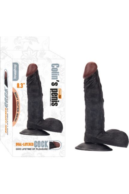 Colin’s Realistik Penis – 21 cm Uzunluk, Siyah Ten Rengi, Yüksek Vantuzlu, Cilt Dostu & PVC İçermez