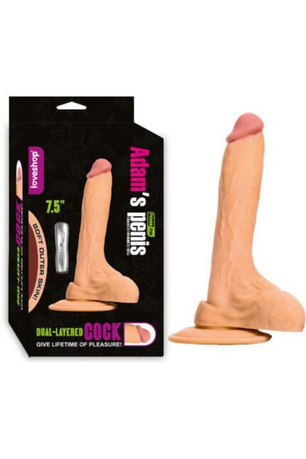 Adam’s 19cm Realistik Vibratör Penis – Esnek, Vantuzlu, Cilt Dostu Silikon İçerikli -Titreşimli