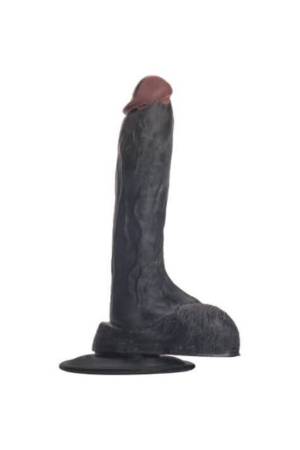 Adam’s 19cm Realistik Penis – Siyah Ten Rengi, Vantuzlu, Kaliteli TPE