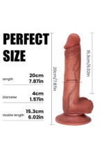 Rafael Titreşimli Realistik Dildo – Çift Katman TPE, Kumandalı, 19,5 cm Vibratör
