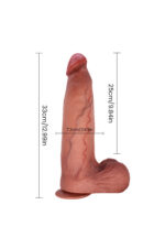 Mario Titreşimli Realistik Dildo – Çift Katman TPE, Kumandalı, 33 cm Vibratör