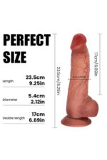 Raul Titreşimli Realistik Dildo – Çift Katman TPE, Kumandalı, 23,5 cm