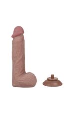 Double Layer Realistik Dildo – Çift Katman TPE, Güçlü Vantuzlu, 20,5 cm