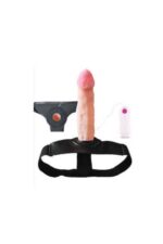 Flesh Strapon 20cm Realistik 7cm Kumandalı Titreşimli Dolgulu Içi Boş Strapon Penis