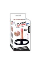 Flesh Strapon 20cm Realistik 7cm Kumandalı Titreşimli Dolgulu Içi Boş Strapon Penis