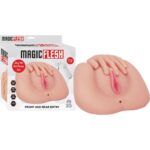 Tam Gerçekçi Titreşimli Vajina ve Anal Giriş – 19 cm Derinlik, Açık Ten Rengi