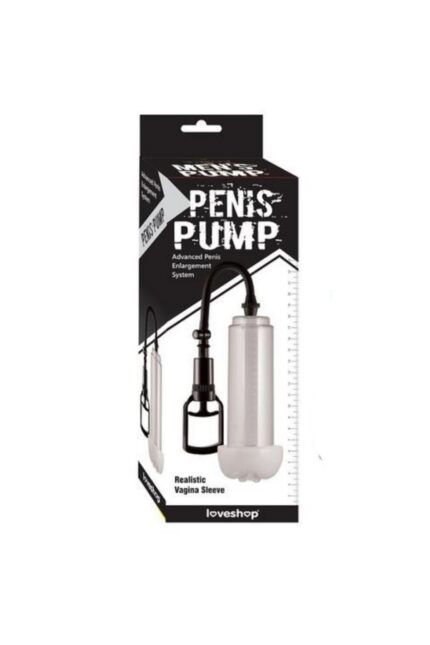 Penis Pump Penis Pompaları/Vajina Girişli Penis Pompası 20 cm Şeffaf Silindirli