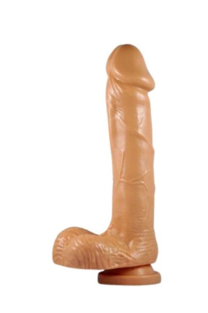Gerçekçi Penis – 19 cm Uzunluk, Esnek Tasarım, Kemerli Kullanım, Damarlı Yapı