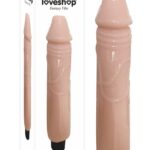 Açık Ten Renkli Titreşimli Damarlı Vibratör Dildo –